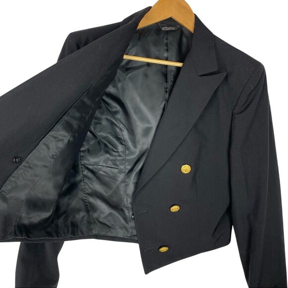 Black Blazer Gold Buttons & Detail Women Small to Medium - Picture 4 of 12